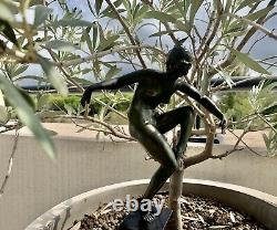 Rare Superb Bronze Marcel Bouraine Epoque Art Deco Dancer