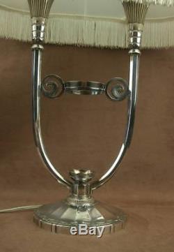 Rare Superb Vintage Lamp Art Deco Silver Bronze Christofle