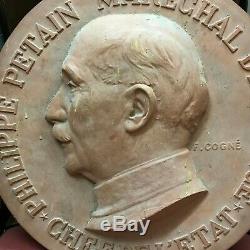 Rare Ww2 Plate The Marshal Petain F Cogne Edited By Vuitton Terracotta 41 CM