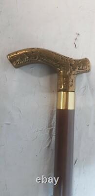 Rare smuggler's cane retro art deco style with solid bronze handle