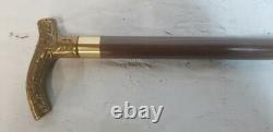 Rare smuggler's cane retro art deco style with solid bronze handle