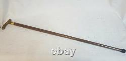 Rare smuggler's cane retro art deco style with solid bronze handle