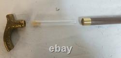 Rare smuggler's cane retro art deco style with solid bronze handle