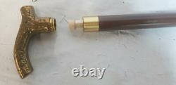 Rare smuggler's cane retro art deco style with solid bronze handle