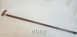 Rare smuggler's cane retro art deco style with solid bronze handle