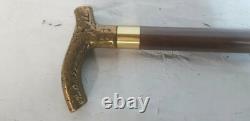 Rare smuggler's cane retro art deco style with solid bronze handle