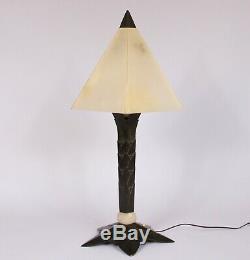 Rarissime Art Deco Bronze Lamp Signed Albert Cheuret