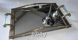 René PROU (1889-1947) Gilded bronze Art Deco serving tray mirror