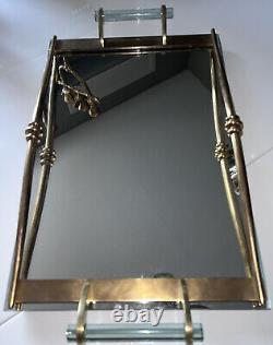 René PROU (1889-1947) Gilded bronze Art Deco serving tray mirror