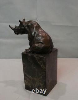 Rhinoceros Statue Sculpture Animalier Style Art Deco Style Art Nouveau Bronze