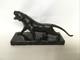 Roaring Tiger Bronze Statue With Sea-green Marble Base, Art Deco Period