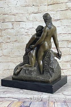 Rodin Eternal Idol Erotic Chair Bronze Marble Statue Figurine Art Deco