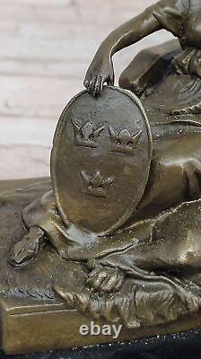 Roman Bronze Fortune Sign of Luck Silver Sculpture Statue Art Deco Sale