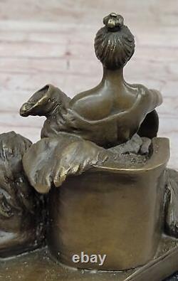 Roman Bronze Fortune Sign of Luck Silver Sculpture Statue Art Deco Sale