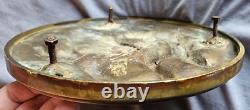 Roundel, bronze bas-relief Art Deco Hunter and Bear, signed Roncourt Brault