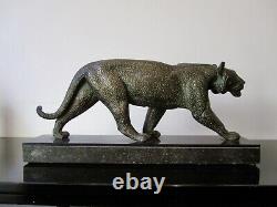 Rulas Animal Sculpture Art Deco Bronze Patina. Panther