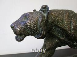 Rulas Animal Sculpture Art Deco Bronze Patina. Panther