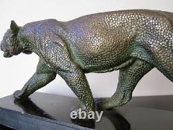 Rulas Animal Sculpture Art Deco Bronze Patina. Panther