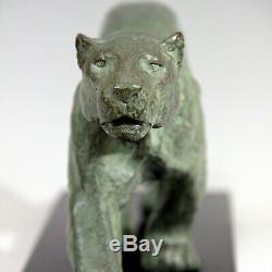 Rulas Sculptor Panther Art Deco Bronze Signed