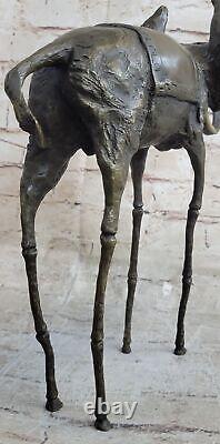 Salvador Dali Elephant with Long Legs Bronze Sculpture Art Deco Cast Statue