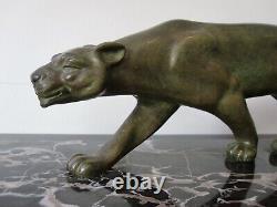 Salvatore Melani Art Deco Animal Sculpture In Bronze. Panther