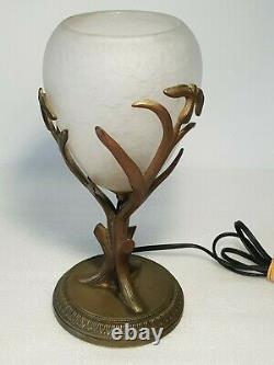 Schneider Bronze Veillous Lamp Art Deco Tulip Gill Decoration Signed