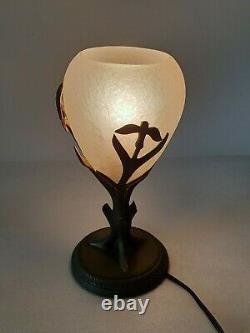 Schneider Bronze Veillous Lamp Art Deco Tulip Gill Decoration Signed