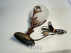 Schneider Bronze Veillous Lamp Art Deco Tulip Gill Decoration Signed