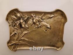 School of Nancy / Art Nouveau Fromont Bowl in Bronze with Columbines 1900