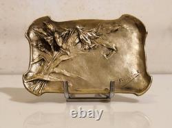 School of Nancy / Art Nouveau Fromont Bowl in Bronze with Columbines 1900