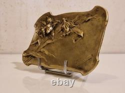 School of Nancy / Art Nouveau Fromont Bowl in Bronze with Columbines 1900