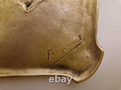 School of Nancy / Art Nouveau Fromont Bowl in Bronze with Columbines 1900