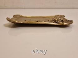 School of Nancy / Art Nouveau Fromont Bowl in Bronze with Columbines 1900