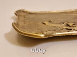 School of Nancy / Art Nouveau Fromont Bowl in Bronze with Columbines 1900