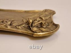 School of Nancy / Art Nouveau Fromont Bowl in Bronze with Columbines 1900