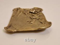 School of Nancy / Art Nouveau Fromont Bowl in Bronze with Columbines 1900