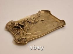 School of Nancy / Art Nouveau Fromont Bowl in Bronze with Columbines 1900