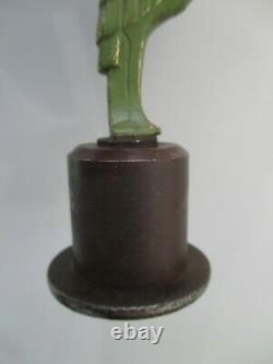 Sculpture Art Deco Bronze Marabout Paper Press Base In Forged Metal