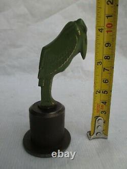 Sculpture Art Deco Bronze Marabout Paper Press Base In Forged Metal