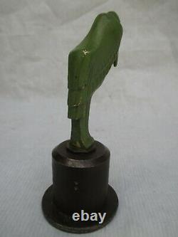 Sculpture Art Deco Bronze Marabout Paper Press Base In Forged Metal