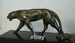 Sculpture Art Deco / Panther / Lion / Bronze Skate