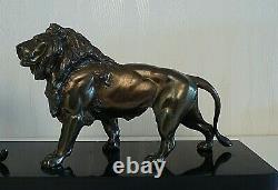 Sculpture Art Deco / Panther / Lion / Bronze Skate