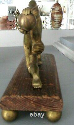 Sculpture Bronze Gilded Art Deco 1930 Statuette Woman Dancer Naked Statue Antique