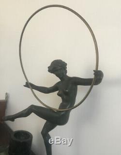 Sculpture Bronze Signed Exotic Dancer Marcel Briant Bouraine Art Deco 1930