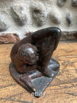 Sculpture Curiosity Woman Art Deco to Identify Contortionist 1950 Terracotta