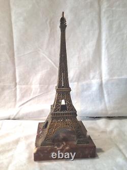 Sculpture Eiffel Tower bronze marble 1930 art deco Paris France vintage