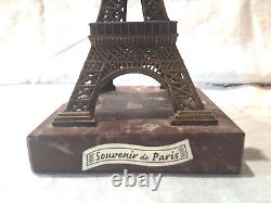 Sculpture Eiffel Tower bronze marble 1930 art deco Paris France vintage