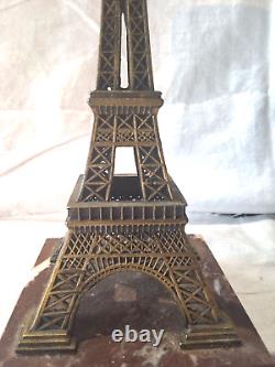 Sculpture Eiffel Tower bronze marble 1930 art deco Paris France vintage