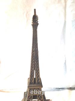 Sculpture Eiffel Tower bronze marble 1930 art deco Paris France vintage