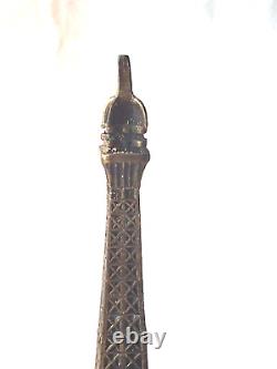 Sculpture Eiffel Tower bronze marble 1930 art deco Paris France vintage